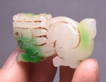 Load image into Gallery viewer, 10% OFF- Certified Natural Jadeite Emerald A Jade HandCarved Lucky Jade Dragon Pixiu Beast Feng Shui Pendant A89