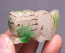 Load image into Gallery viewer, 10% OFF- Certified Natural Jadeite Emerald A Jade HandCarved Lucky Jade Dragon Pixiu Beast Feng Shui Pendant A89