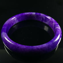 Load image into Gallery viewer, 10% OF- 52/53/54mm Certified Natural Lavender Purple Emerald Jade A HandCarved Lucky Bracelet Bangle Z0025