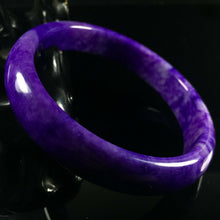 Load image into Gallery viewer, 10% OF- 52/53/54mm Certified Natural Lavender Purple Emerald Jade A HandCarved Lucky Bracelet Bangle Z0025