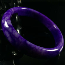 Load image into Gallery viewer, 10% OF- 52/53/54mm Certified Natural Lavender Purple Emerald Jade A HandCarved Lucky Bracelet Bangle Z0025