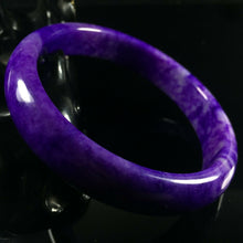 Load image into Gallery viewer, 10% OF- 52/53/54mm Certified Natural Lavender Purple Emerald Jade A HandCarved Lucky Bracelet Bangle Z0025