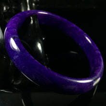 Load image into Gallery viewer, 10% OF- 66/67/68mm Certified Natural Lavender Purple Emerald Jade A HandCarved Lucky Bracelet Bangle Z0026