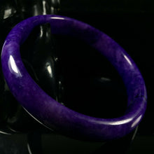 Load image into Gallery viewer, 10% OF- 66/67/68mm Certified Natural Lavender Purple Emerald Jade A HandCarved Lucky Bracelet Bangle Z0026