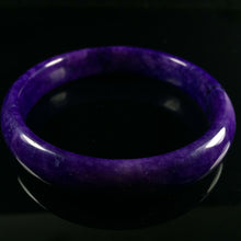 Load image into Gallery viewer, 10% OF- 66/67/68mm Certified Natural Lavender Purple Emerald Jade A HandCarved Lucky Bracelet Bangle Z0026