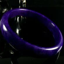 Load image into Gallery viewer, 10% OF- 66/67/68mm Certified Natural Lavender Purple Emerald Jade A HandCarved Lucky Bracelet Bangle Z0028