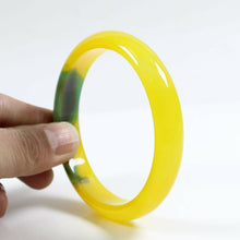 Load image into Gallery viewer, 10% OF- 67/68/69mm Certified Natural Yellow Green Emerald A*Jade Handcrafted Lucky Bracelet Bangle B7957