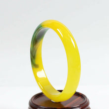 Load image into Gallery viewer, 10% OF- 67/68/69mm Certified Natural Yellow Green Emerald A*Jade Handcrafted Lucky Bracelet Bangle B7957