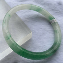 Load image into Gallery viewer, 10% OF- 57/58/59mm Certified Natural Light Green Ice Jadeite Emerald A*Jade Handcrafted Lucky Round Bracelet Bangle WS5414