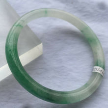 Load image into Gallery viewer, 10% OF- 57/58/59mm Certified Natural Light Green Ice Jadeite Emerald A*Jade Handcrafted Lucky Round Bracelet Bangle WS5414