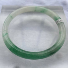 Load image into Gallery viewer, 10% OF- 57/58/59mm Certified Natural Light Green Ice Jadeite Emerald A*Jade Handcrafted Lucky Round Bracelet Bangle WS5414