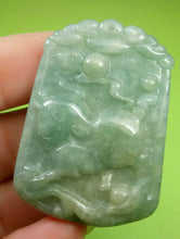 Load image into Gallery viewer, 10% OF- Certified Natural Icy Jadeite Emerald A*Jade Handcarved Lucky Pig Pendant A5961