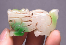Load image into Gallery viewer, 10% OFF- Certified Natural Jadeite Emerald A Jade HandCarved Lucky Jade Dragon Pixiu Beast Feng Shui Pendant A89