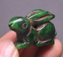 Load image into Gallery viewer, 10% OFF- Certified Natural Jadeite Emerald A Jade HandCarved Lucky Jade Rabbit Feng Shui Pendant A88