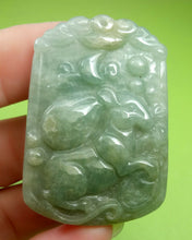 Load image into Gallery viewer, 10% OF- Certified Natural Icy Jadeite Emerald A*Jade Handcarved Lucky Rat Coin Bag Pendant A5906