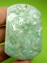 Load image into Gallery viewer, 10% OF- Certified Natural Icy Jadeite Emerald A*Jade Handcarved Lucky Tiger Pendant A5978