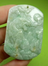 Load image into Gallery viewer, 10% OF- Certified Natural Icy Jadeite Emerald A*Jade Handcarved Lucky Tiger Pendant A5978