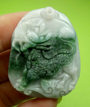 Load image into Gallery viewer, 10% OF- Certified Natural Icy Jadeite Emerald A*Jade Handcarved Lucky Kylin Pendant A5972