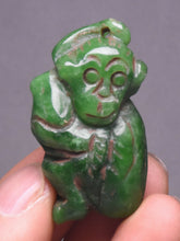Load image into Gallery viewer, 10% OFF- Certified Natural Jadeite Emerald A Jade HandCarved Lucky Jade Monkey Feng Shui Pendant A88