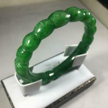 Load image into Gallery viewer, 57-59mm Certified Natural Green Jadeite Emerald A Jade HandCarved Dragon Round Bracelet Bangle GX3134 with Gift Box