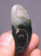 Load image into Gallery viewer, 10% OFF- Certified Natural 3 Color Jadeite Emerald A Jade HandCarved Lucky Dragon Feng Shui Pendant A88
