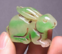 Load image into Gallery viewer, 10% OFF- Certified Natural Jadeite Emerald A Jade HandCarved Lucky Rabbit Feng Shui Pendant A88