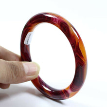 Load image into Gallery viewer, 10% OFF- 63/64/65mm Certified Natural Red Yellow Purple Emerald A*Jade HandCarved Lucky Round Bangle B3426