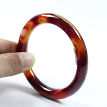 Load image into Gallery viewer, 10% OFF- 63/64/65mm Certified Natural Red Yellow Purple Emerald A*Jade HandCarved Lucky Round Bangle B3426