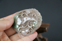 Load image into Gallery viewer, 10% OFF- Certified Natural Light Green Jadeite Emerald Jade Handcarved Lucky Gourd Ruyi Pendant《Grade A》NO.C88