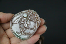 Load image into Gallery viewer, 10% OFF- Certified Natural Light Green Jadeite Emerald Jade Handcarved Lucky Gourd Ruyi Pendant《Grade A》NO.C88
