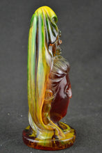 Load image into Gallery viewer, 7.3''H- Chinese Natural Antique Exquisite GEOMANTIC AMBER Handcarved Sculpture Guanyin Statue