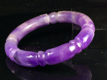Load image into Gallery viewer, 10% OFF- 56/57/58mm Certified Natural Lavender Purple Jadeite Emerald A*Jade HandCarved Lucky Jade Bangle A076
