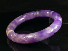 Load image into Gallery viewer, 10% OFF- 56/57/58mm Certified Natural Lavender Purple Jadeite Emerald A*Jade HandCarved Lucky Jade Bangle A076