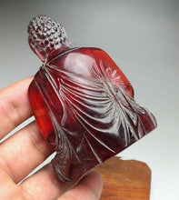 Load image into Gallery viewer, 3.75''H- Chinese Natural Antique Exquisite GEOMANTIC AMBER Handcarved Sculpture Blessing Buddha Statue