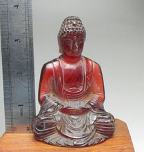 Load image into Gallery viewer, 3.75''H- Chinese Natural Antique Exquisite GEOMANTIC AMBER Handcarved Sculpture Blessing Buddha Statue