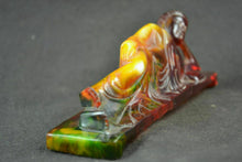 Load image into Gallery viewer, 8.18''L- Chinese Natural Antique Exquisite GEOMANTIC AMBER Handcarved Sculpture Blessing Buddha Statue