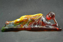 Load image into Gallery viewer, 8.18''L- Chinese Natural Antique Exquisite GEOMANTIC AMBER Handcarved Sculpture Blessing Buddha Statue