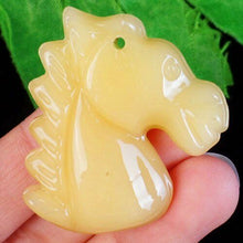 Load image into Gallery viewer, 10% OFF- Certified Natural Yellow Emerald A Jade Carved Lucky Horse Feng Shui Pendant