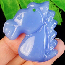 Load image into Gallery viewer, Copy of 10% OFF- Certified Natural Blue Emerald A Jade Carved Lucky Horse Feng Shui Pendant