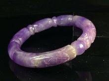 Load image into Gallery viewer, 10% OFF- 56/57/58mm Certified Natural Lavender Purple Jadeite Emerald A*Jade HandCarved Lucky Jade Bangle A076