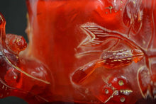 Load image into Gallery viewer, 7.15''L- Chinese Natural Antique Exquisite GEOMANTIC AMBER Handcarved Sculpture Lucky Teapot Statue
