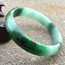 Load image into Gallery viewer, 10% OFF- 58/59/60mm Certified Natural Lavender Green Jadeite Emerald A*Jade HandCarved Lucky Jade Bangle GX326