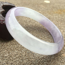 Load image into Gallery viewer, 10% OFF- 58/59/60mm Certified Natural Lavender Purple Jadeite Emerald A*Jade HandCarved Bracelet Bangle GX579