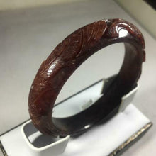 Load image into Gallery viewer, 53/54/55mm Certified Natural Red Jadeite Emerald A Jade HandCarved Dragon Bracelet Bangle GX3145 with Gift Box