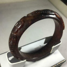 Load image into Gallery viewer, 53/54/55mm Certified Natural Red Jadeite Emerald A Jade HandCarved Dragon Bracelet Bangle GX3145 with Gift Box