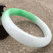 Load image into Gallery viewer, 10% OFF- 58/59/60mm Certified Natural Jadeite Emerald A*Jade HandCarved Lucky Bracelet Bangle GX628