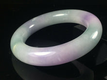 Load image into Gallery viewer, 10% OFF- 57/58/59mm Certified Natural Lavender Jadeite Emerald A*Jade HandCarved Lucky Round Bracelet Bangle GX740