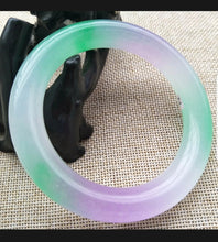 Load image into Gallery viewer, 59/60/61mm Certified Natural 3 Color Jadeite Emerald A Jade HandCarved Round Bracelet Bangle Z523