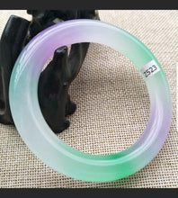 Load image into Gallery viewer, 60/61/62mm Certified Natural 3 Color Jadeite Emerald A Jade HandCarved Round Bracelet Bangle Z522