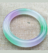 Load image into Gallery viewer, 59/60/61mm Certified Natural 3 Color Jadeite Emerald A Jade HandCarved Round Bracelet Bangle Z523